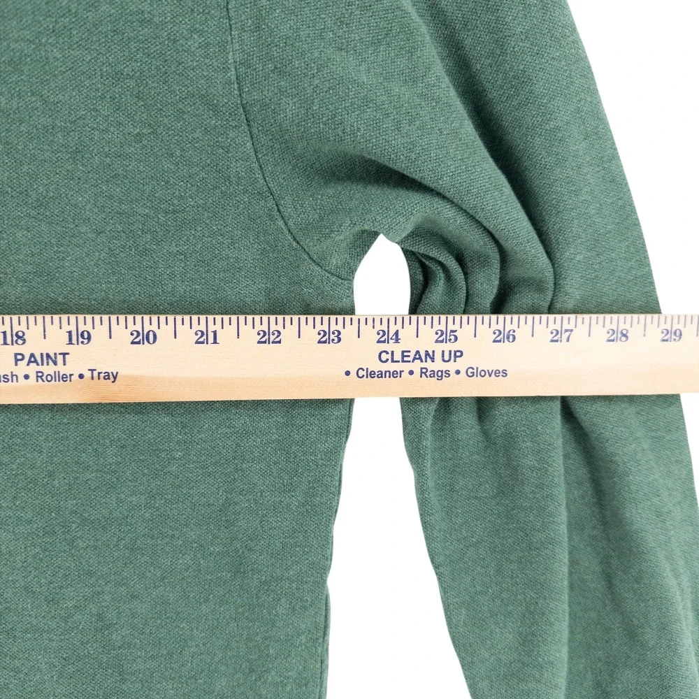 Polo Ralph Lauren Men's XL Green Long Sleeve Polo Shirt Purple Pony 100%‎ Cotton